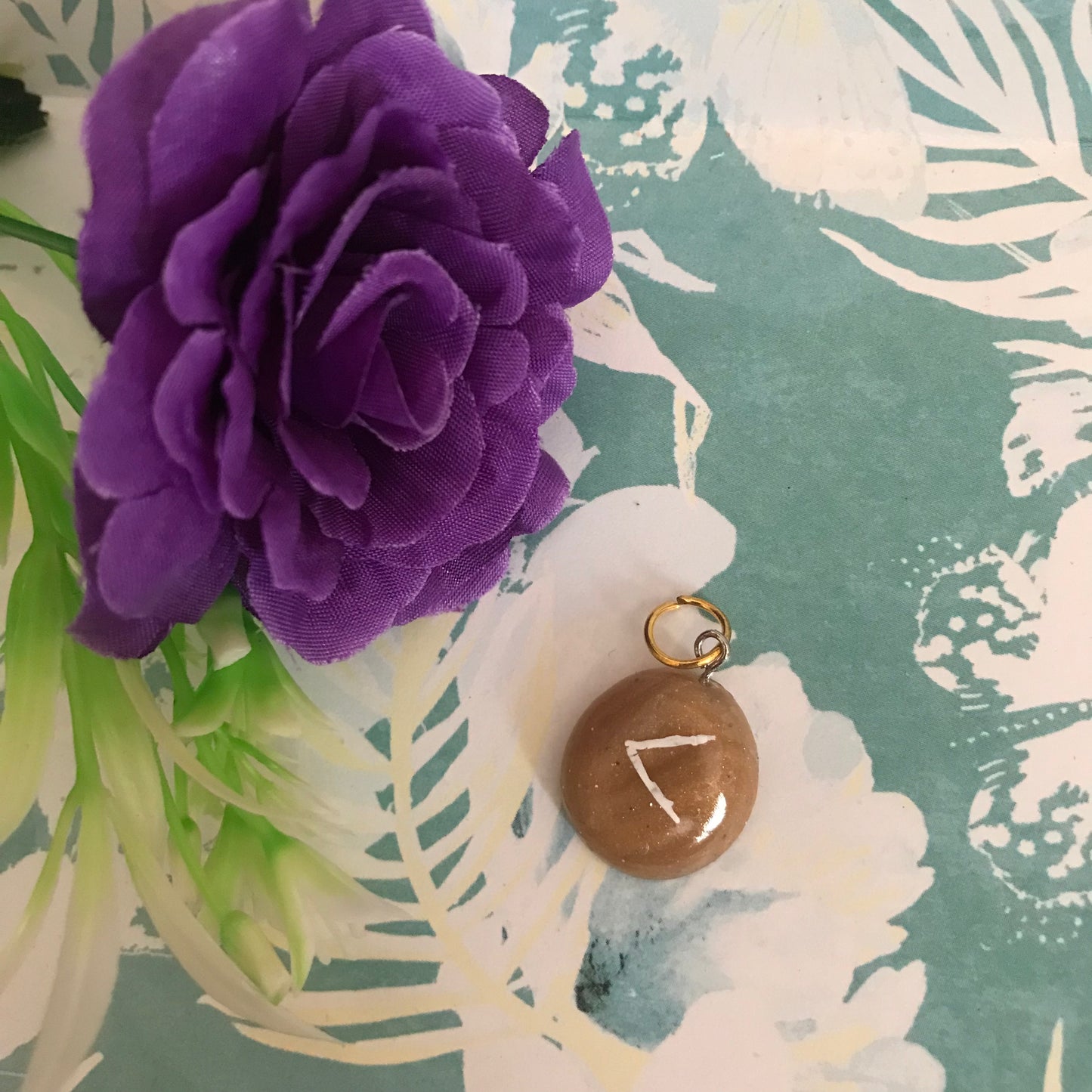 Brown Stone Runes Necklace