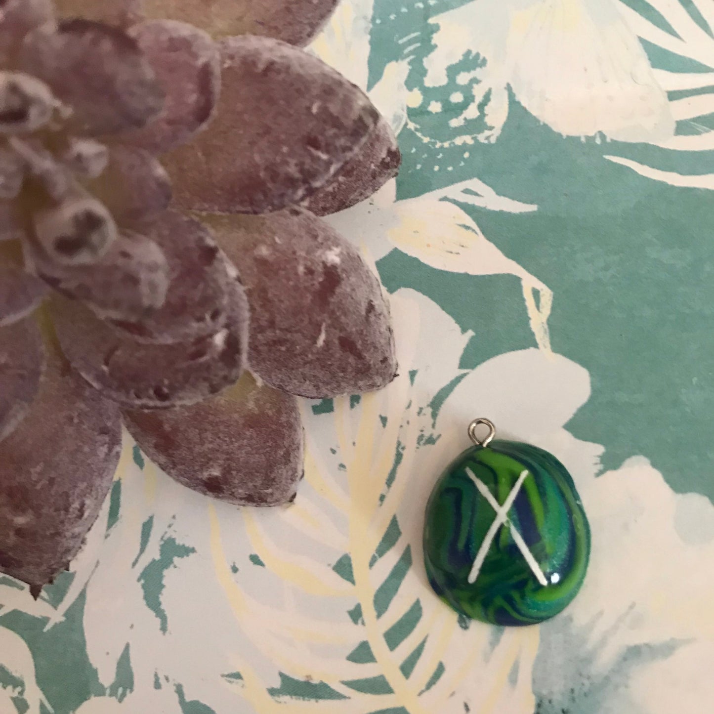 Blue Stone Runes Necklace