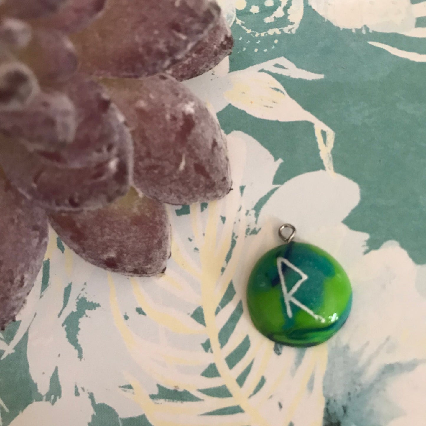 Blue Stone Runes Necklace