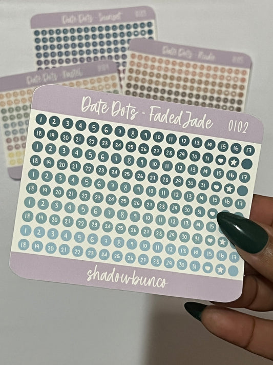 Date Dots Faded Jade & Sunset