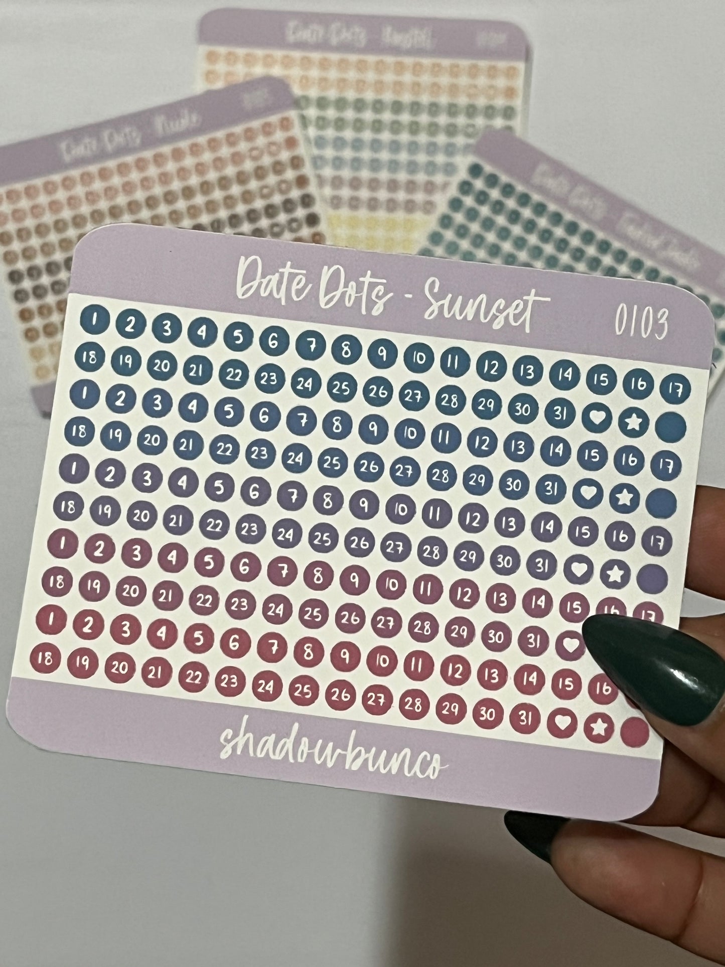 Date Dots Faded Jade & Sunset