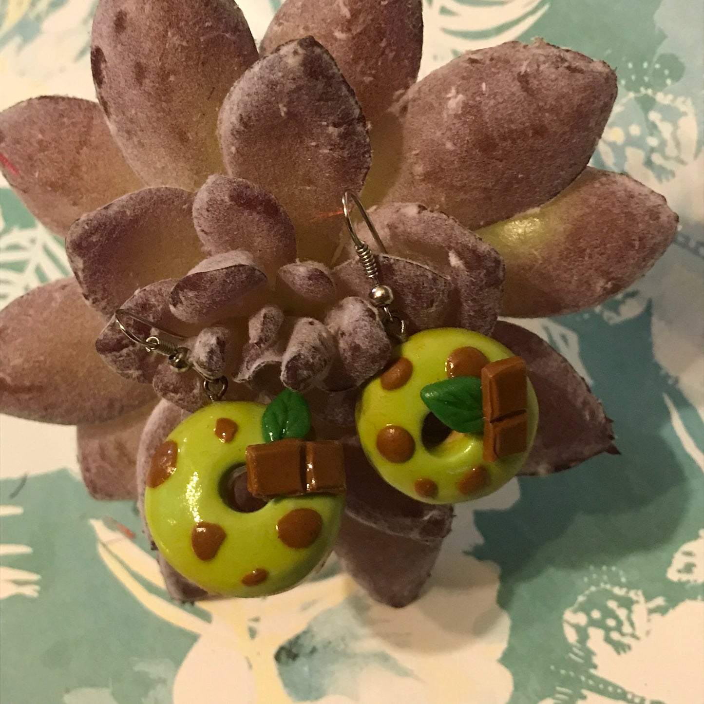Mint Chocolate Donut Earrings