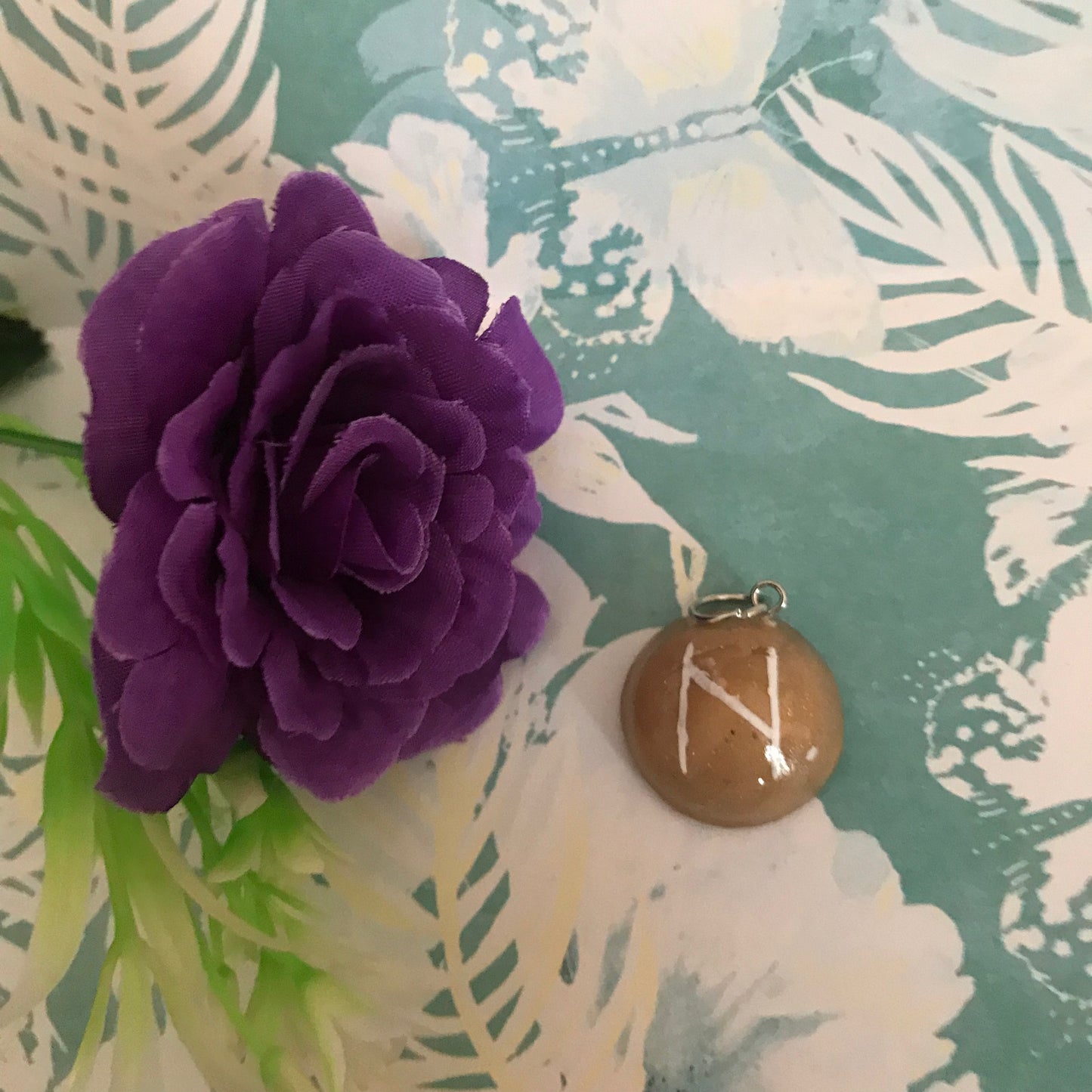 Brown Stone Runes Necklace