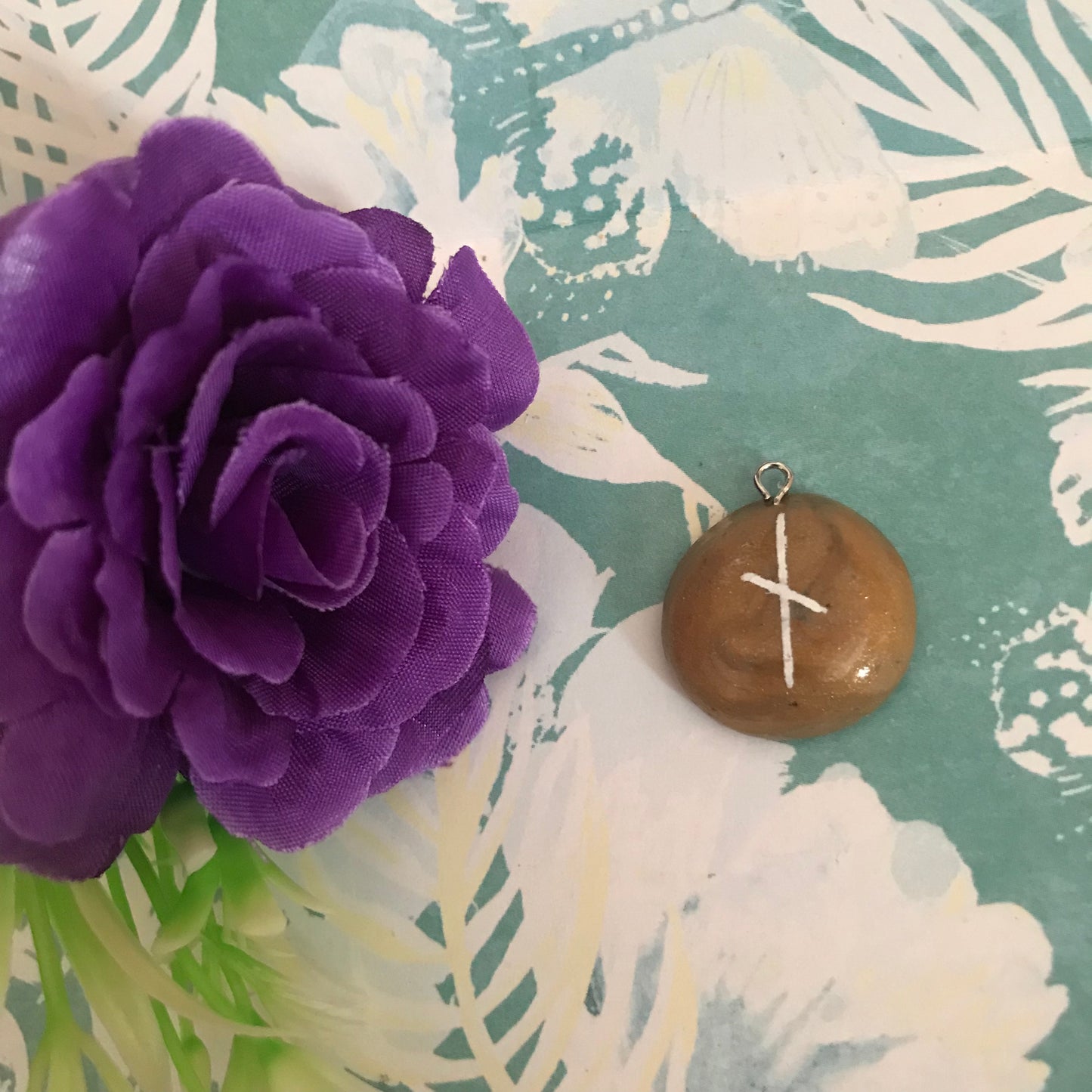 Brown Stone Runes Necklace