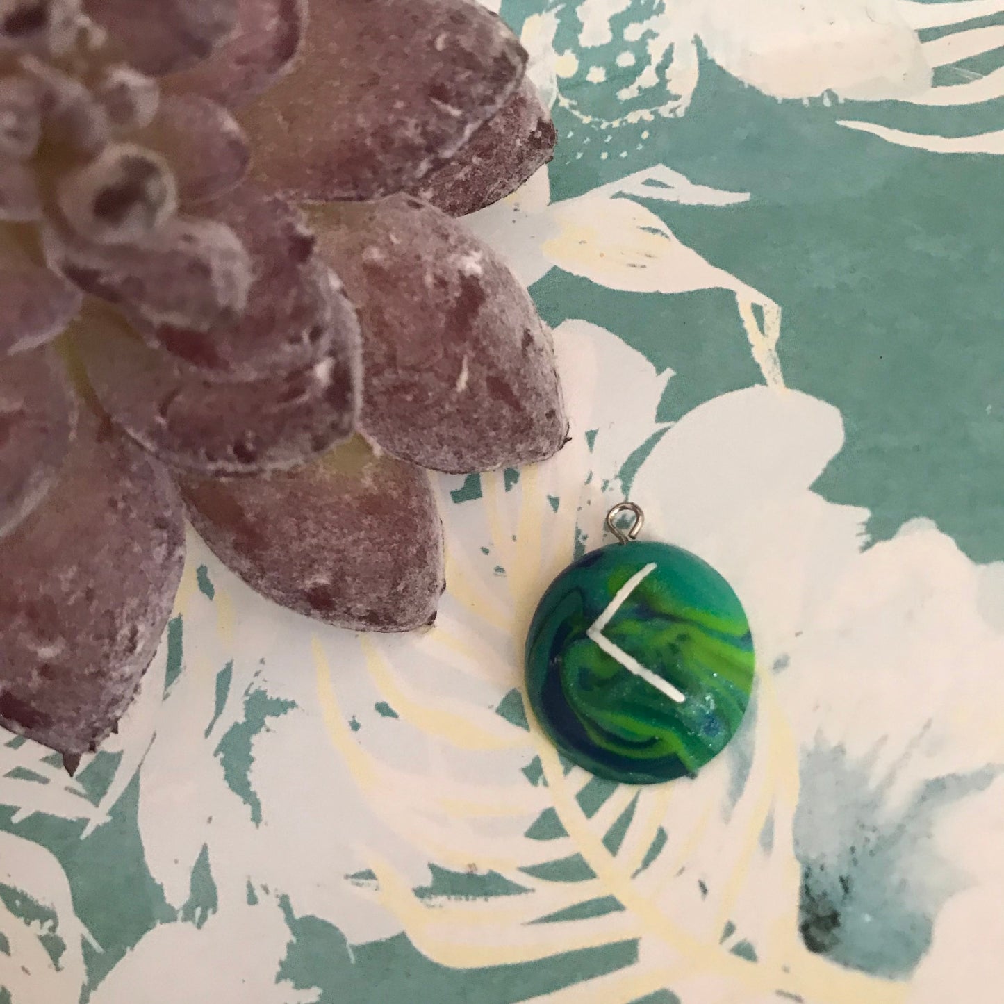 Blue Stone Runes Necklace