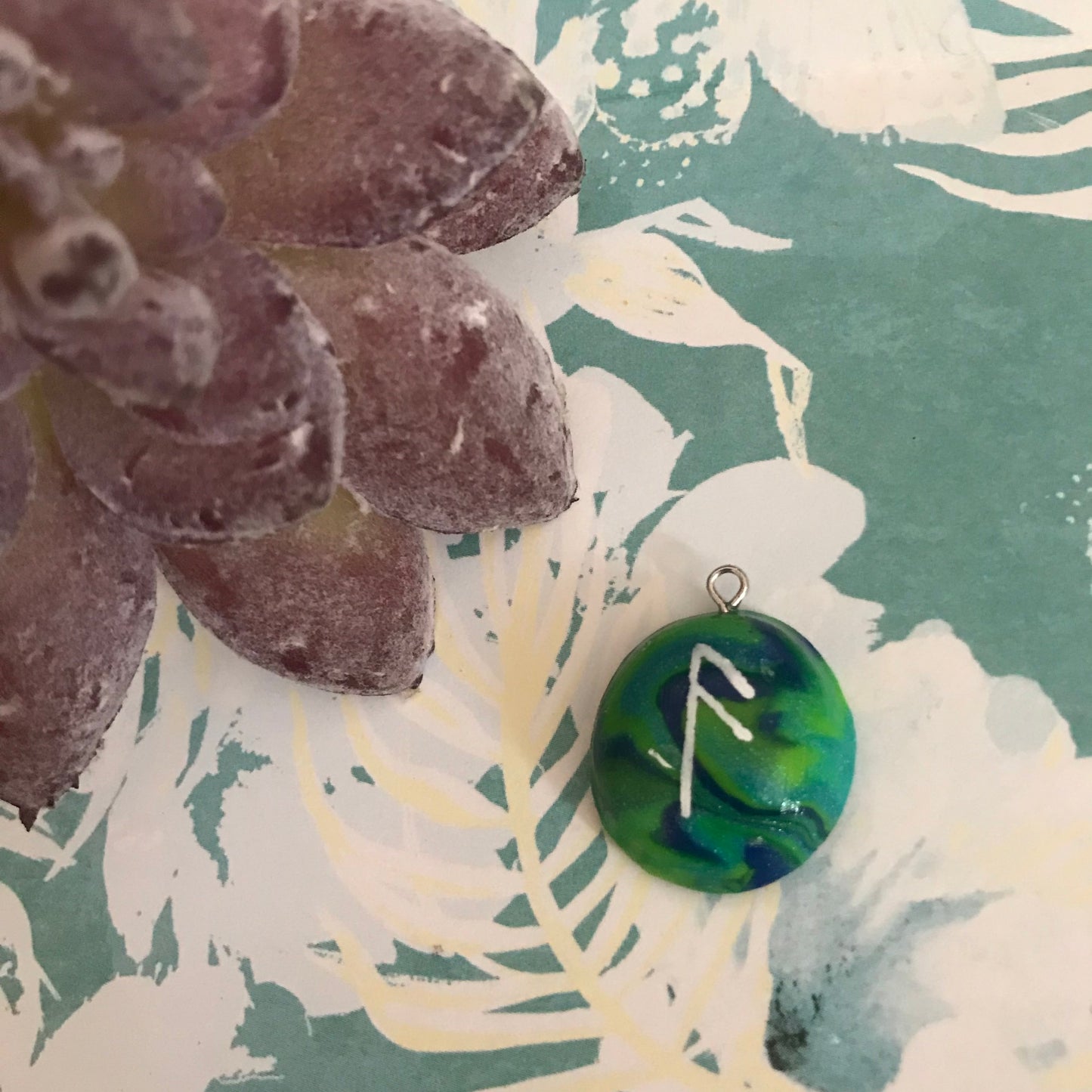 Blue Stone Runes Necklace